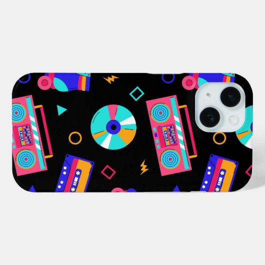 Retro 80s patroon Case-Mate iPhone case (Achterkant (horizontaal))
