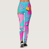 Retro 80s Pattern Leggings Vibrant Colourful (Achterkant)