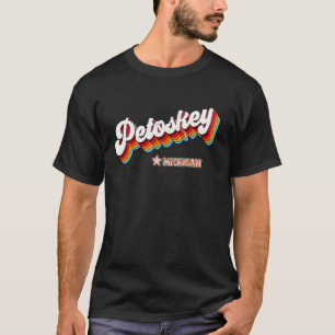 Retro 80s Petoskey Michigan Mi T-shirt