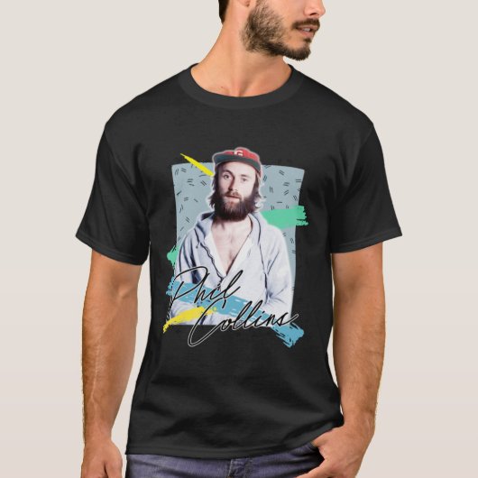 Retro 80s Phil Collins Aesthetic Fan Art Design.p T-shirt (Voorkant)