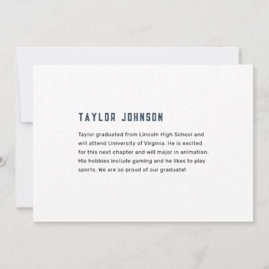 Retro 80's Photo Afstuderen Flat Aankondiging Kaar (Achterkant)