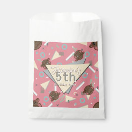 Retro 80's Pink Baby Hippo Birthday Bedankzakje