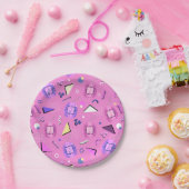 Retro 80's Pink Tamagotchi Papieren Bordje (Feest)