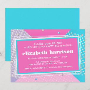 Retro 80's Pop Art Birthday Party Kaart