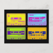 Retro 80s Pop Art Cassettebandjes Briefkaart (Voorkant)