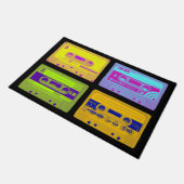 Retro 80s Pop Art Cassettebandjes Deurmat (Schuin)