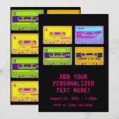 Retro 80s Pop Art Cassettebandjes Kaart (Voorkant / Achterkant)