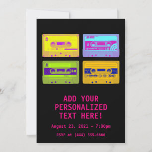 Retro 80s Pop Art Cassettebandjes Kaart