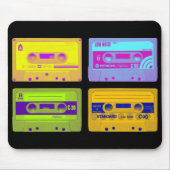 Retro 80s Pop Art Cassettebandjes Muismat (Voorkant)
