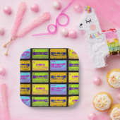 Retro 80s Pop Art Cassettebandjes Papieren Bordje (Feest)