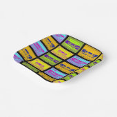 Retro 80s Pop Art Cassettebandjes Papieren Bordje (Gebogen)