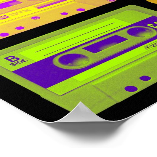 Retro 80s Pop Art Cassettebandjes Poster (Hoek)