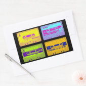 Retro 80s Pop Art Cassettebandjes Rechthoekige Sticker (Envelop)