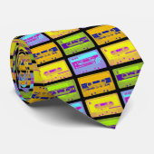 Retro 80s Pop Art Cassettebandjes Stropdas (Opgerold)