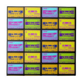 Retro 80s Pop Art Cassettebandjes Tegeltje (Voorkant)