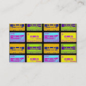 Retro 80s Pop Art Cassettebandjes Visitekaartje (Achterkant)
