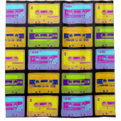 Retro 80s Pop Art Cassettes Douchegordijn (Voorkant)