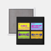 Retro 80s Pop Art Cassettes Magneet (Voorkant / Achterkant)