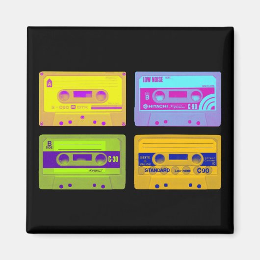 Retro 80s Pop Art Cassettes Magneet (Voorkant)