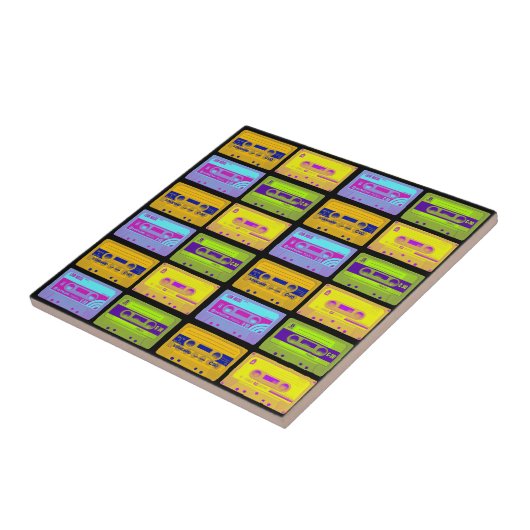 Retro 80s Pop Art Cassettes Tegeltje (Zijkant)