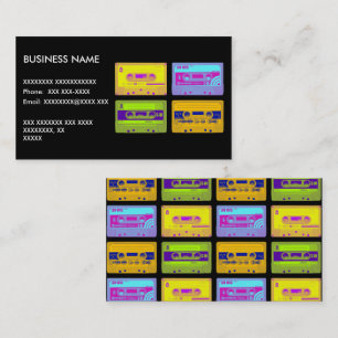 Retro 80s Pop Art-cassettes Visitekaartje