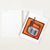 Retro 80s Pop Art Radio Levendig Vintage Planner (Display)