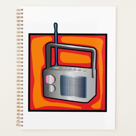 Retro 80s Pop Art Radio Levendig Vintage Planner (Voorkant)