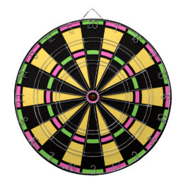 Retro 80s Pop Geel, Roze, Groen Dartbord