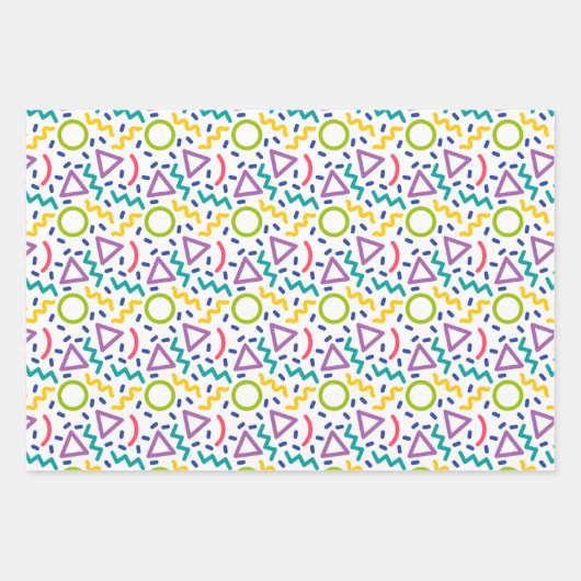 Retro 80s Pop Memphis Pattern Wrapping Paper (Voorkant 3)