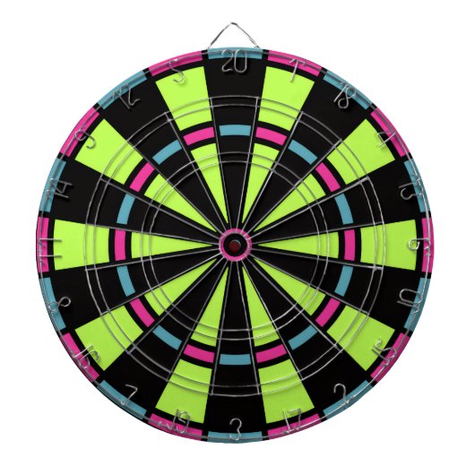 Retro 80s Pop Neon Kleuren  Dartbord (Voorkant)