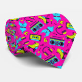 Retro 80s Popcultuur Maatwerk Das (Opgerold)
