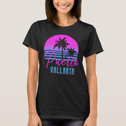 Retro 80's Puerto Vallarta T-shirt (Voorkant)