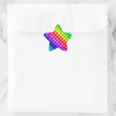 Retro 80s punk regenboog check patroon ster sticker (Tas)