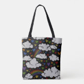 Retro 80s Rainbow Hearts Tote Bag (Achterkant)
