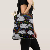 Retro 80s Rainbow Hearts Tote Bag (Dichtbij)