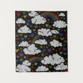 Retro 80s Rainbow Hearts Wandkleed (Voorkant)