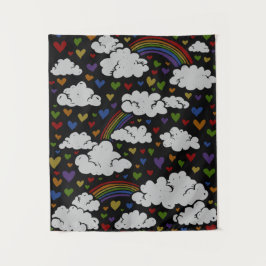 Retro 80s Rainbow Hearts Wandkleed