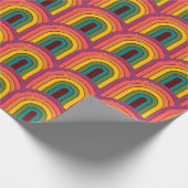 Retro 80s Rainbow Maroon Cadeaupapier (Hoek)