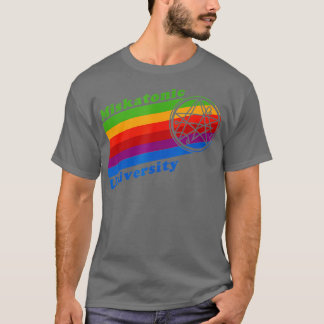 Retro 80s Rainbow Miskatonic University en Symbool T-shirt