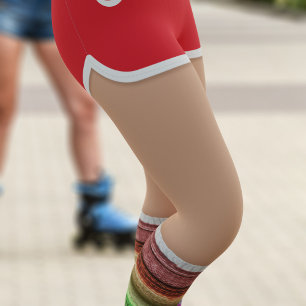Retro 80s Red Sport Shorts Leg Warmers Leggings