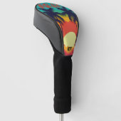 Retro 80s 'RELAX' Tropical Sunset Golf Head Hoesje Golfheadcover (Schuin)