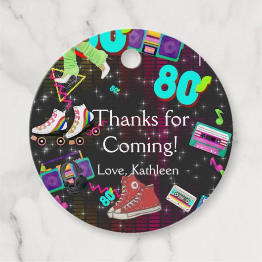 Retro 80's, Retro, dank je Bedankjes Labels (Voorkant)