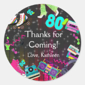 Retro 80's, Retro, dank je Ronde Sticker (Voorkant)