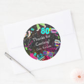 Retro 80's, Retro, dank je Ronde Sticker (Envelop)