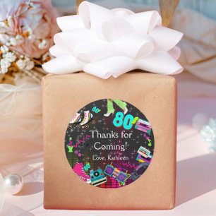 Retro 80's, Retro, dank je Ronde Sticker