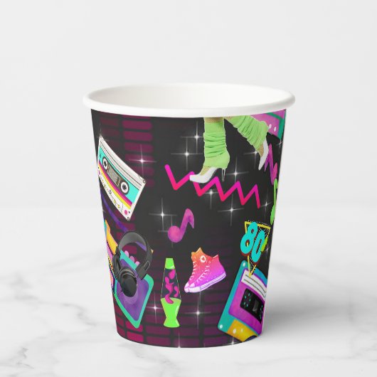 Retro 80's, Retro, elke leeftijd Papieren Bekers (Achterkant)