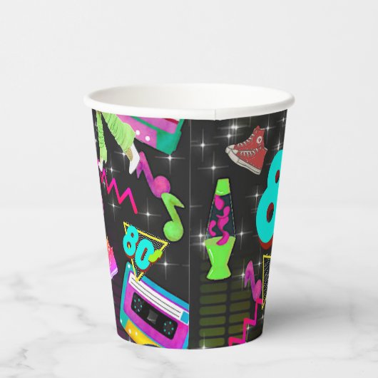 Retro 80's, Retro, elke leeftijd Papieren Bekers (Rechts)
