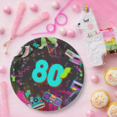Retro 80's, Retro, elke leeftijd Papieren Bordje (Feest)