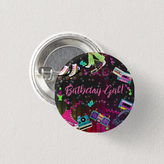 Retro 80's, Retro, elke leeftijd Ronde Button 3,2 Cm (Voorkant /achterkant)