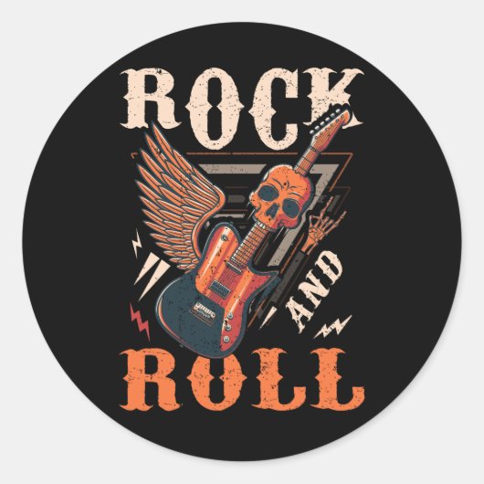  Retro 80S Rock en Roll Muziek Electric GUI Ronde Sticker (Voorkant)